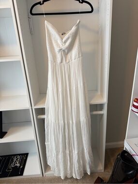 Fashion Nova White Strapless Maxi Dress Size XL